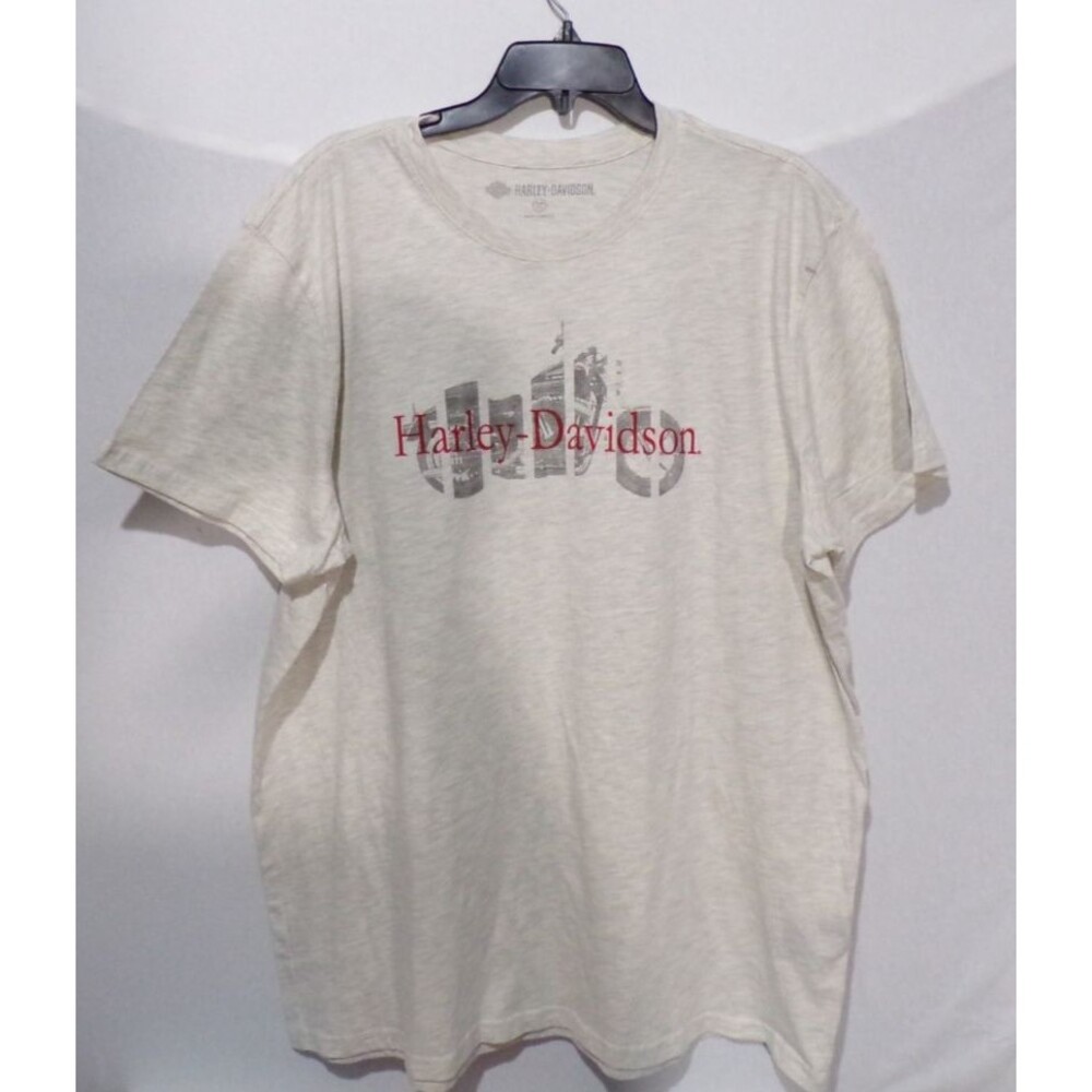 Harley-Davidson Shirt Mens 2XL Gray Graphic Motorcycle Logo Tee Biker Casual